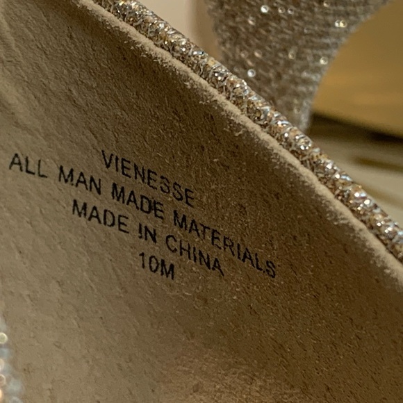 Boston Proper Womens 10 Glitter Gold Pointed Toe Heels - Picture 3 of 11